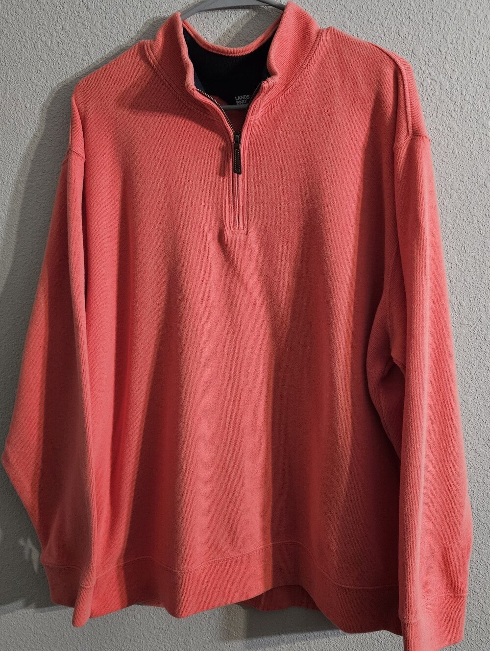 Lands' End Men’s Coral 1/4 Zip Sweater, 2X